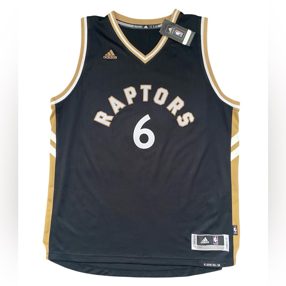 NWT NBA TORONTO RAPTORS SIGNED JERSEY CORY JOSEPH 6 ADIDAS Black Gold Jersey XL